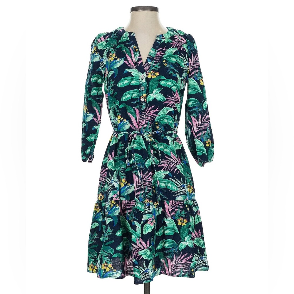 LOFT casual mini dress with tie - size L
